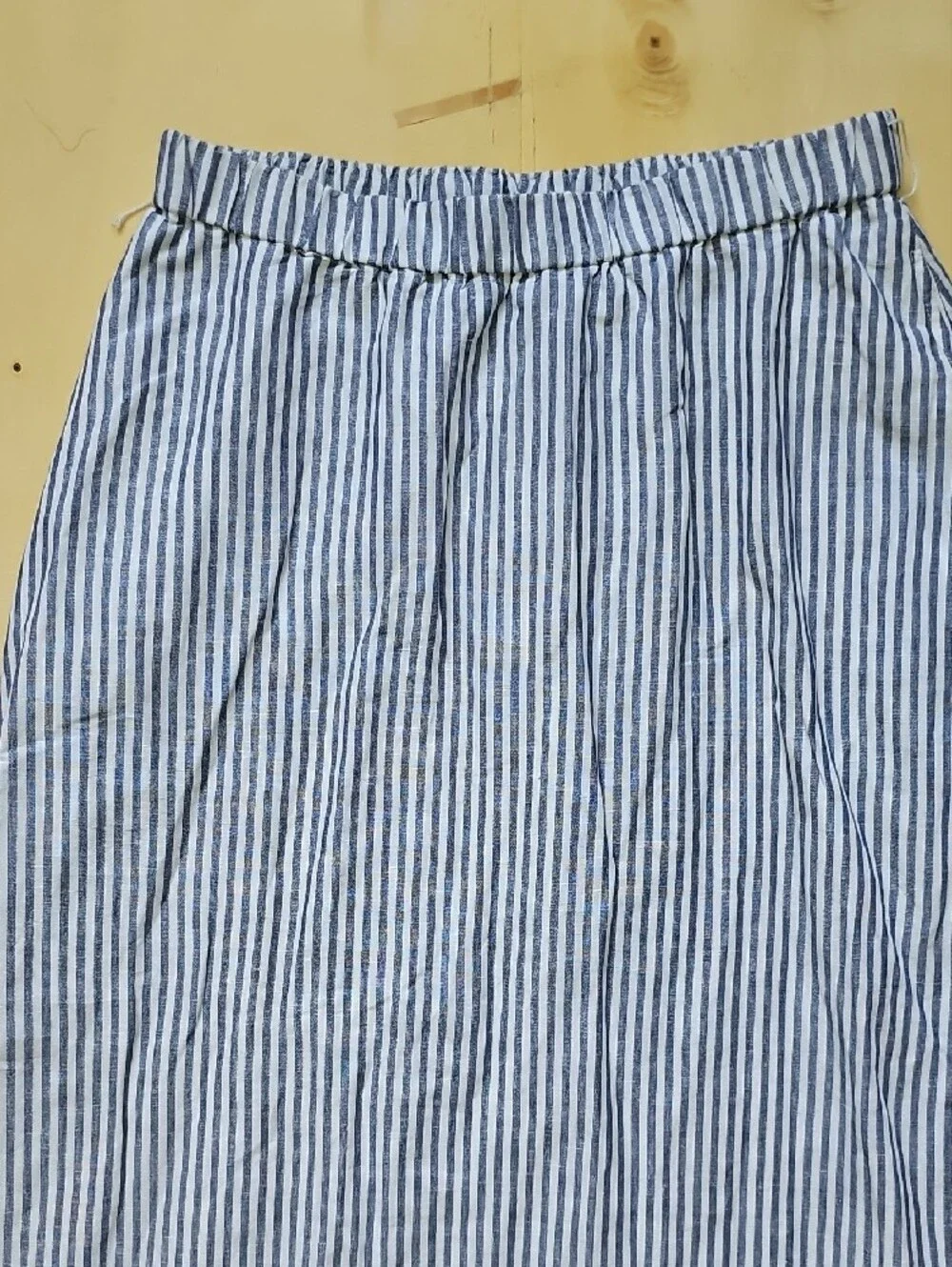 Talbots Linen Blend Blue and White Striped A-Line Women’s Skirt